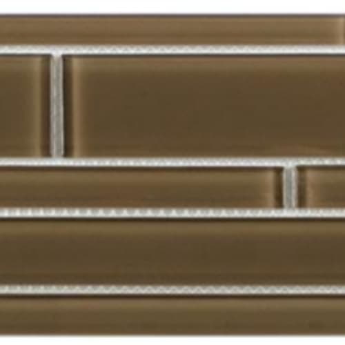 Translucent Clear Glass in Simply Earth - Random Strip Mosaic Tile