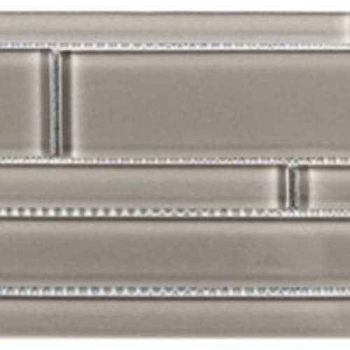 Translucent Clear Glass in Simply Gray - Random Strip Mosaic Tile