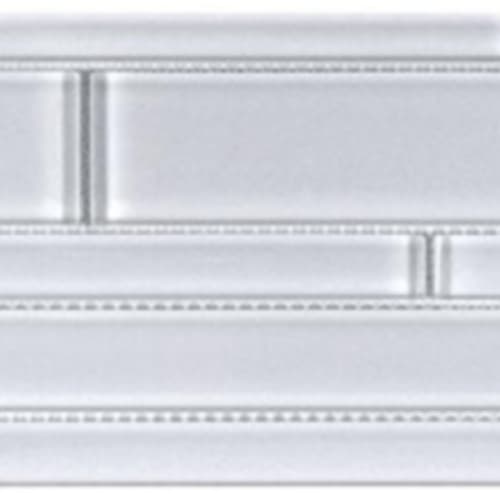 Translucent Clear Glass in Simply White - Random Strip Mosaic Tile