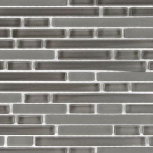 Translucent Micro in Grey Mink - Random Strip Mosaic Tile