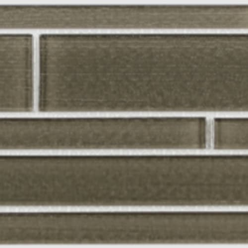 Translucent Linen in Graphite Linen - Random Strip Mosaic Tile