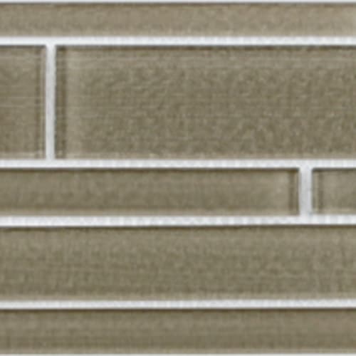 Translucent Linen in Taupe Linen - Random Strip Mosaic Tile