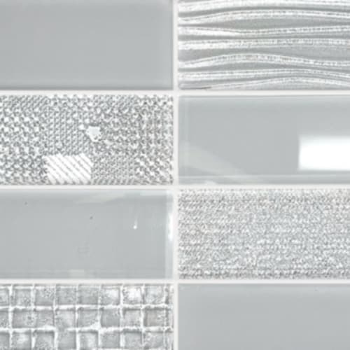 Translucent Matte Glass in Polar Ice Pattern - 2x8 Tile