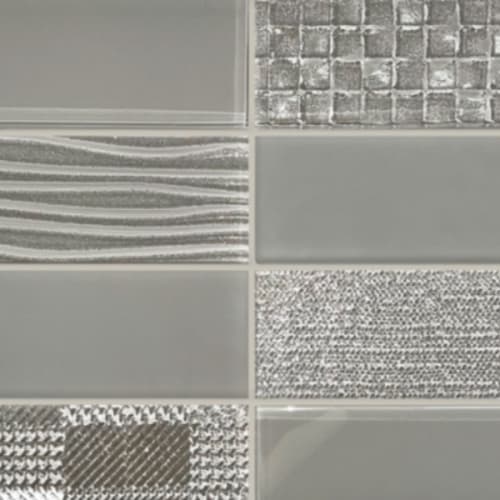 Translucent Matte Glass in Taupe Ice Pattern - 2x8 Tile
