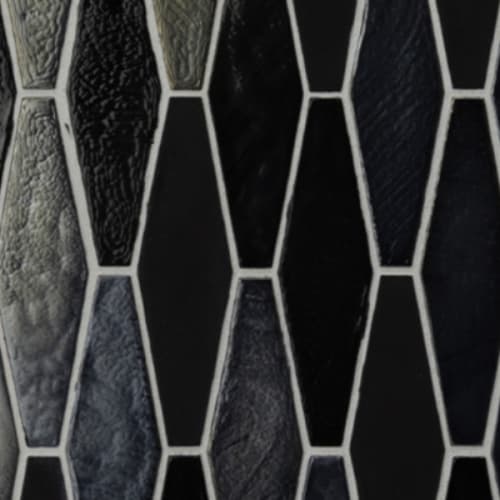 Trivium in Carbon - 1x4 Hexagon Mosaic Tile