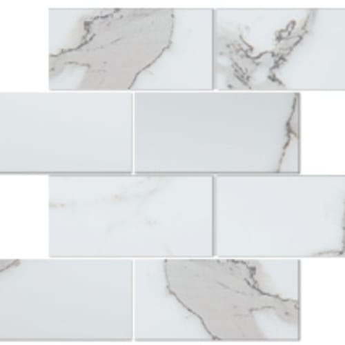 Venato in Carrara - 3x6 Brick Mosaic Tile