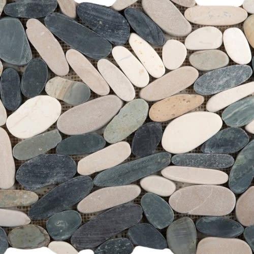 Venetian Pebbles in 4 Color 12" X 12" Flat Pebbles Natural Stone