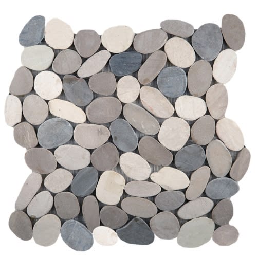 Venetian Pebbles in Medici 12" X 12" Flat Pebbles Natural Stone