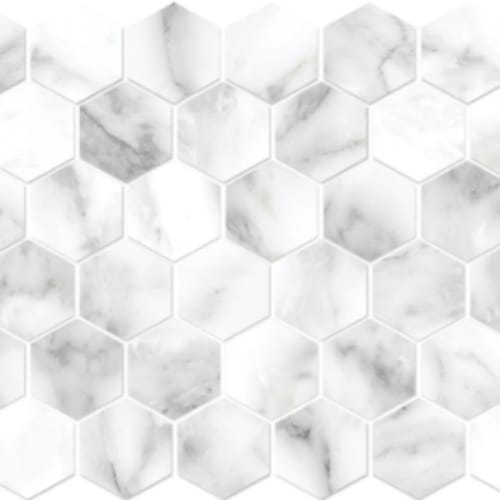 Vienna In Arabescato - 2In Hexagon Mosaic