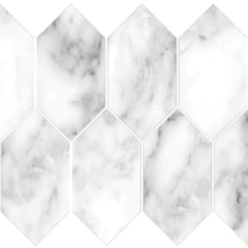 Vienna In Arabescato - 3X6 Elongated Hexagon Mosaic