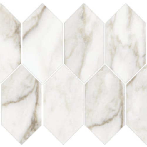Vienna In Calacatta Paonazzo - 3X6 Elongated Hexagon Mosaic