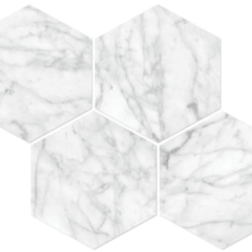 Vienna In Carrara Gioia - 6In Hexagon Mosaic