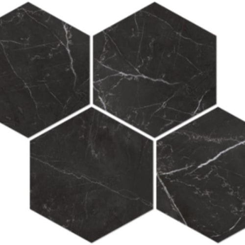 Vienna In Nero Venato - 6In Hexagon Mosaic