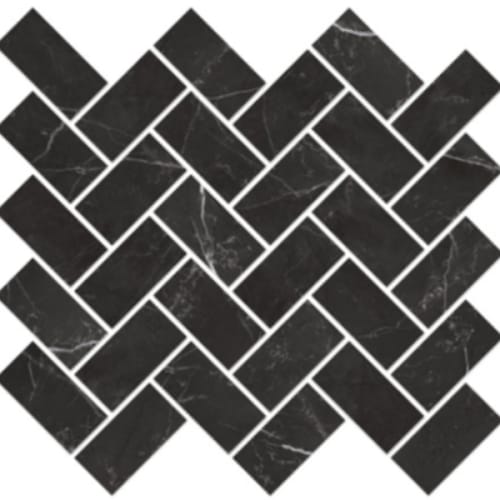 Vienna In Nero Venato - 1.5X3 Herringbone Mosaic