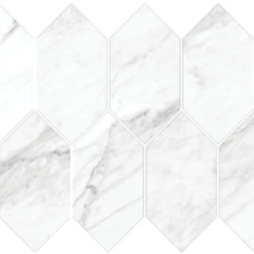 Vienna In Statuarietto - 3X6 Elongated Hexagon Mosaic