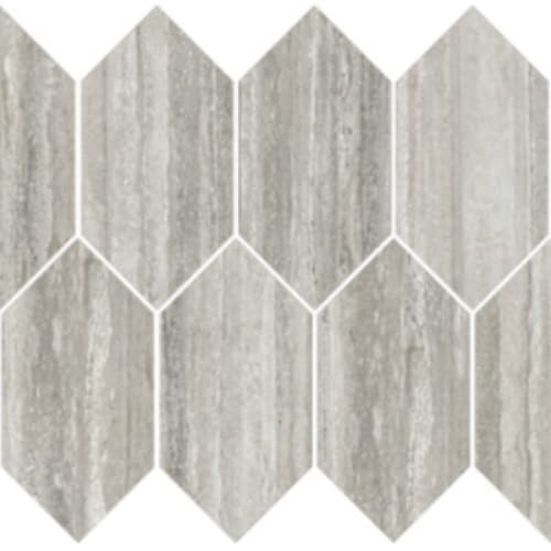 Vienna In Travertino Instrata - 3X6 Elongated Hexagon Mosaic
