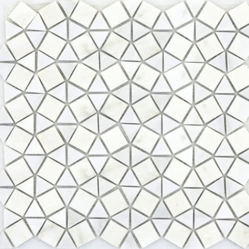 Marble Winter Frost In Frost Geometric Mosaic - Mesh Mosaic