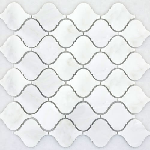 Marble Winter Frost In Winter Frost Lantern Mosaic - Mesh Mosaic