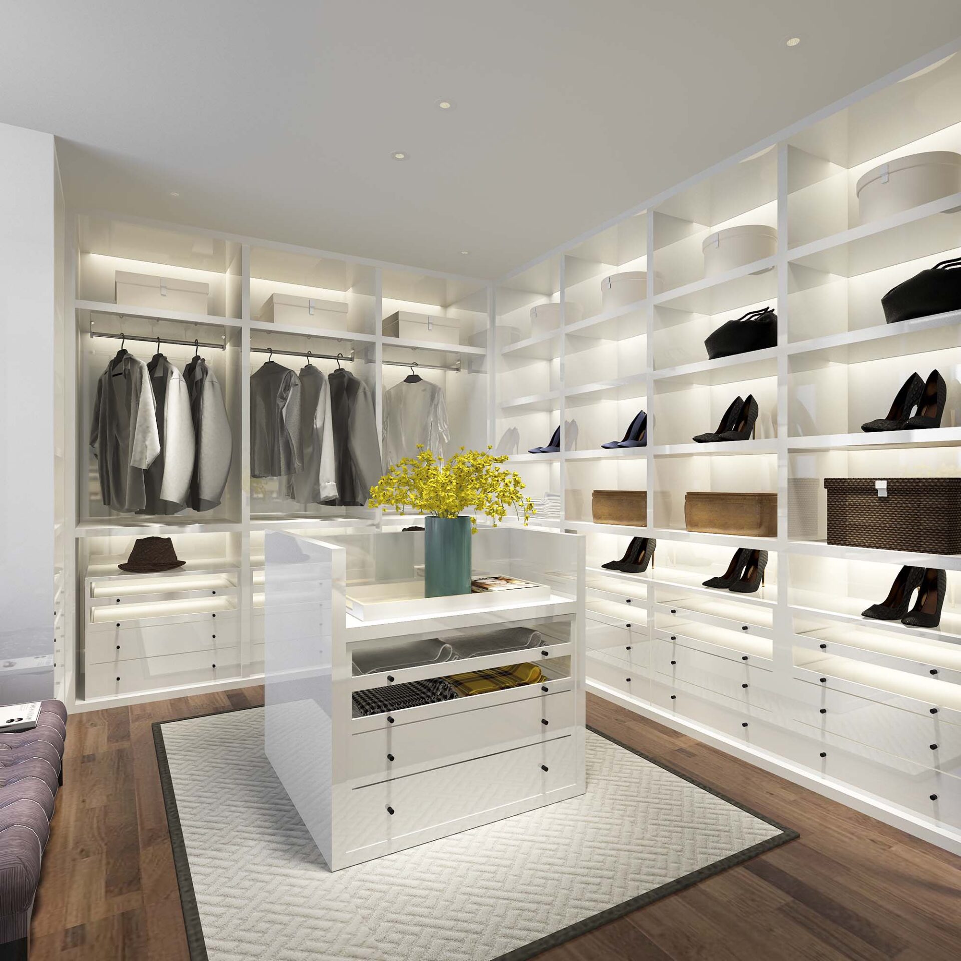 Organized closet system installed by Murley's in the Tri-Cities
