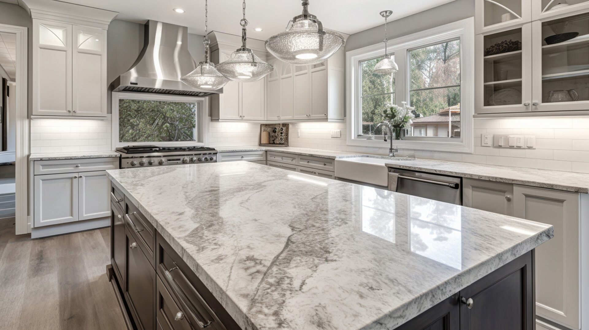Polished granite countertop adding home value