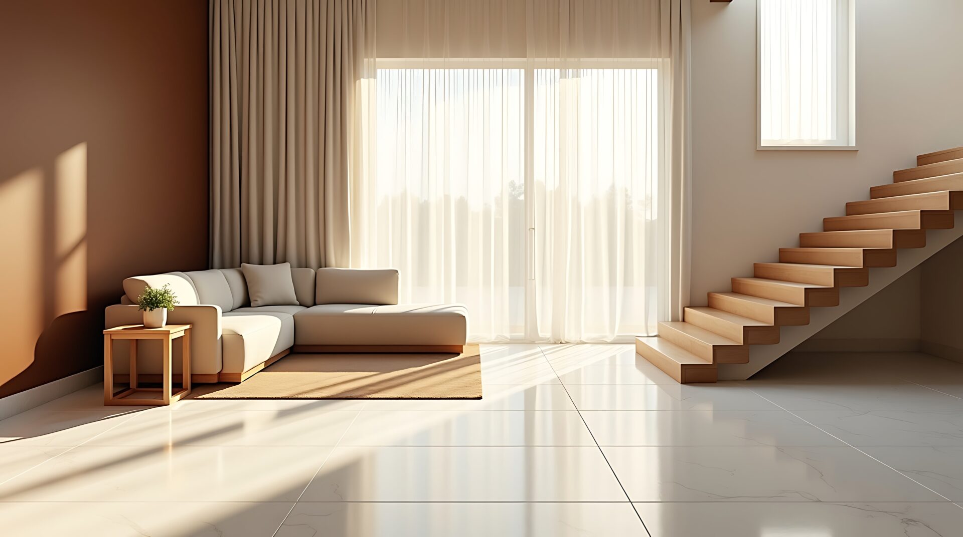 Tile colors chosen for room lighting from Murley's Floor Covering