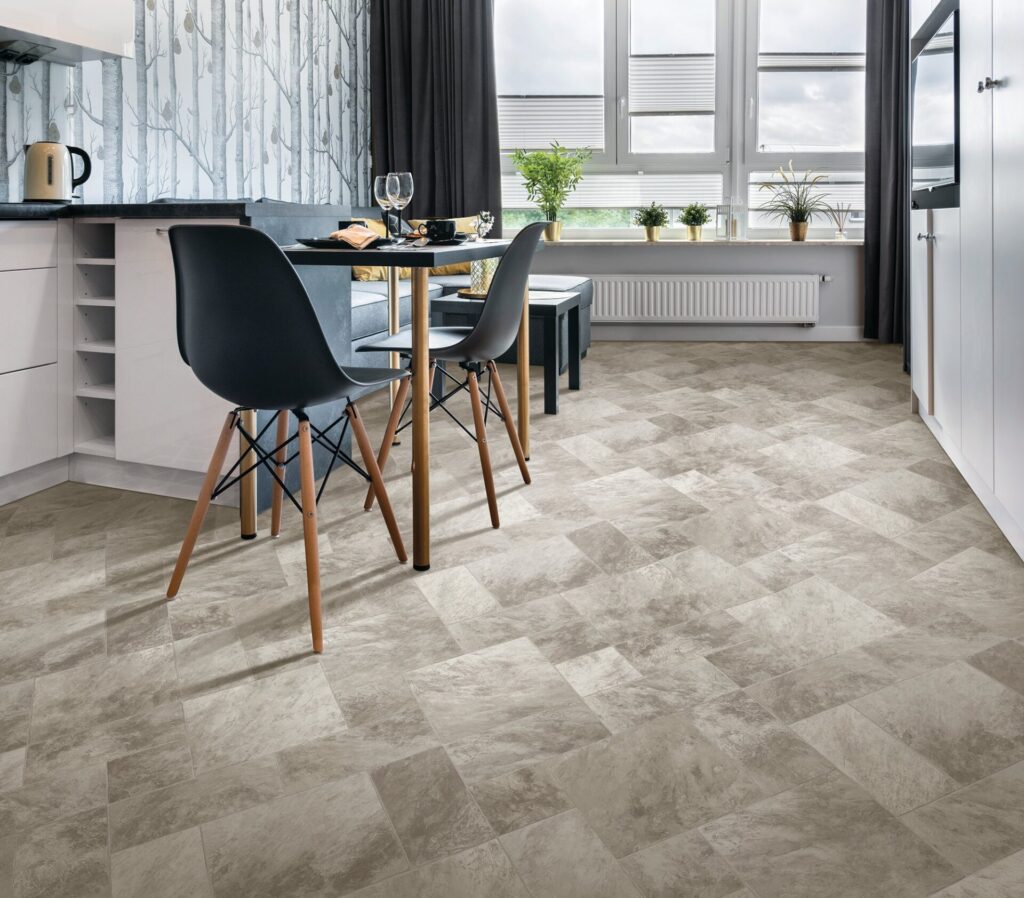 Vinyl flooring in a kitchen