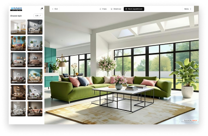 Choosing a design style in Roomvo Inspire